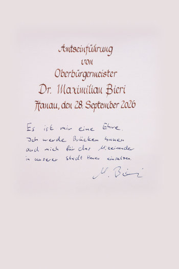Amtseinfuehrung Dr. Maximilian Bieri